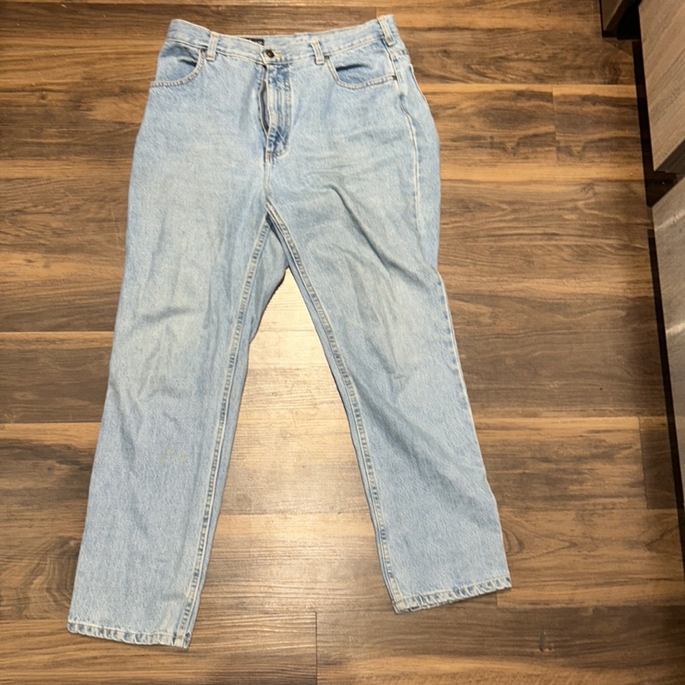 Light wash land’s end mid rise straight leg jeans